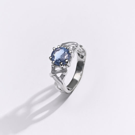 Premium Blue Sapphire (Neelam) Ring in 925 Silver - #1210N8 - Myra