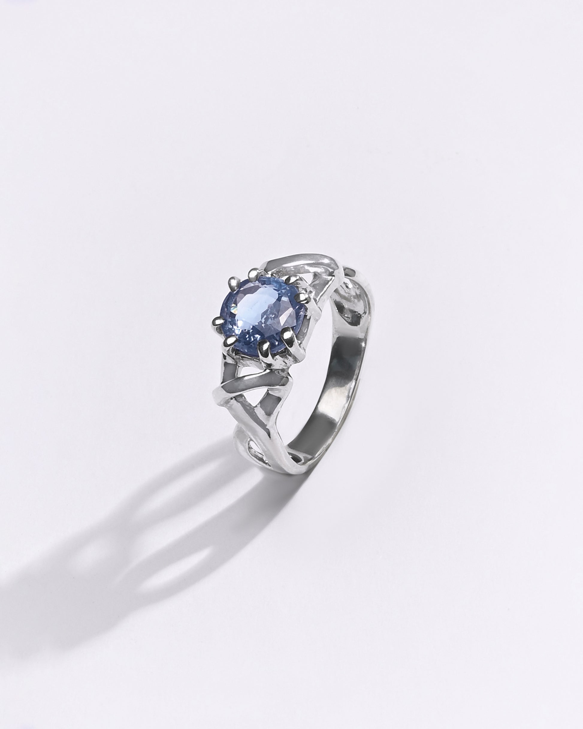 Premium Blue Sapphire (Neelam) Ring in 925 Silver - #1210N8 - Myra