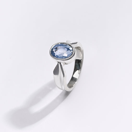 Premium Blue Sapphire (Neelam) Ring in 925 Silver - #1136B - Myra