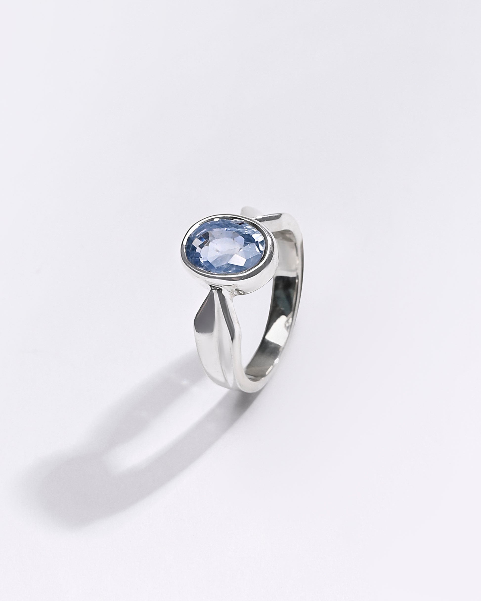 Premium Blue Sapphire (Neelam) Ring in 925 Silver - #1136B - Myra