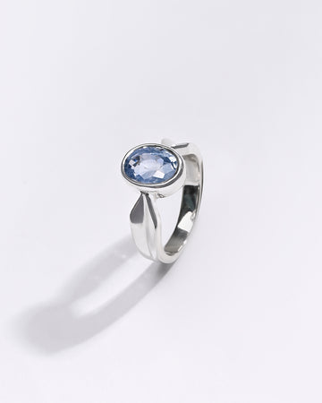 Premium Blue Sapphire (Neelam) Ring in 925 Silver - #1136B - Myra