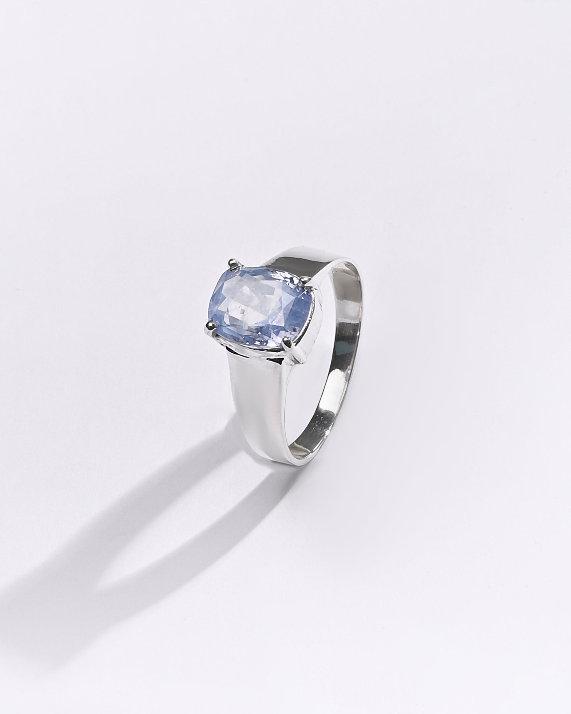 Premium Blue Sapphire (Neelam) Ring in 925 Silver - #1239N4 - Myra