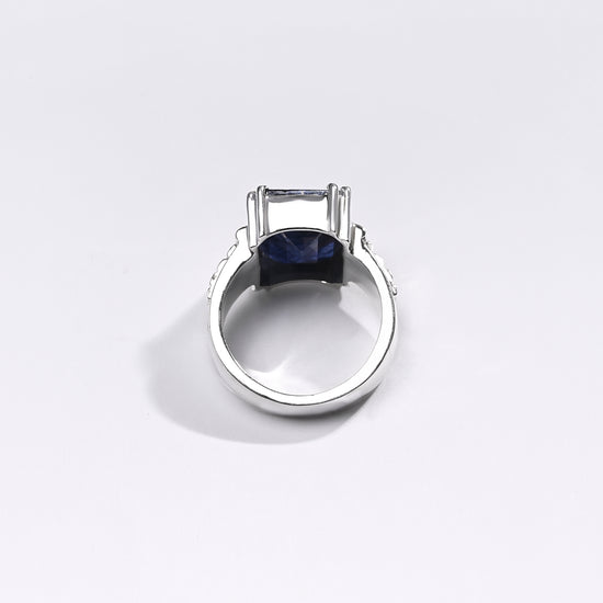 Premium Blue Sapphire (Neelam) Ring in 925 Silver - #1236N8 - Myra