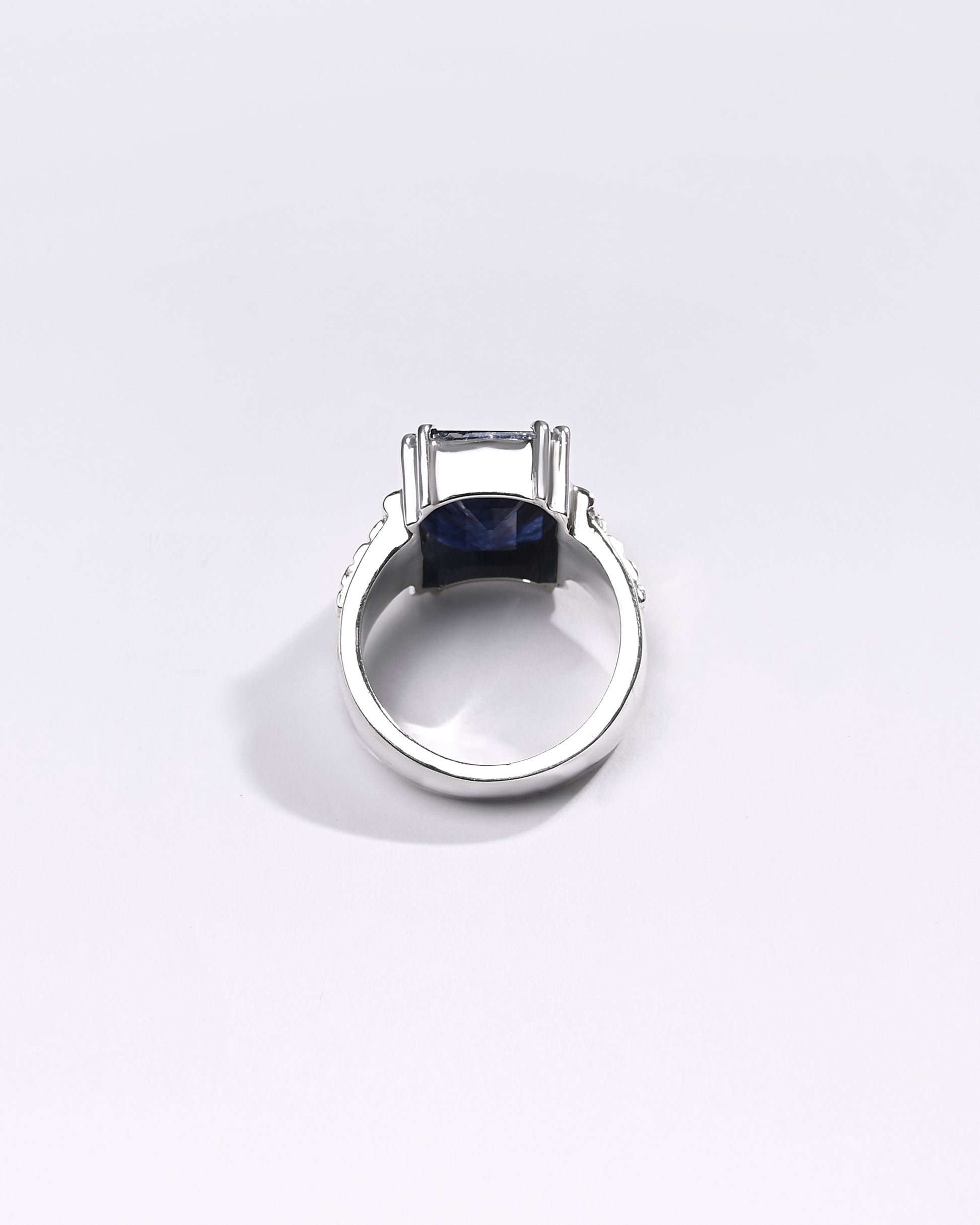 Premium Blue Sapphire (Neelam) Ring in 925 Silver - #1236N8 - Myra