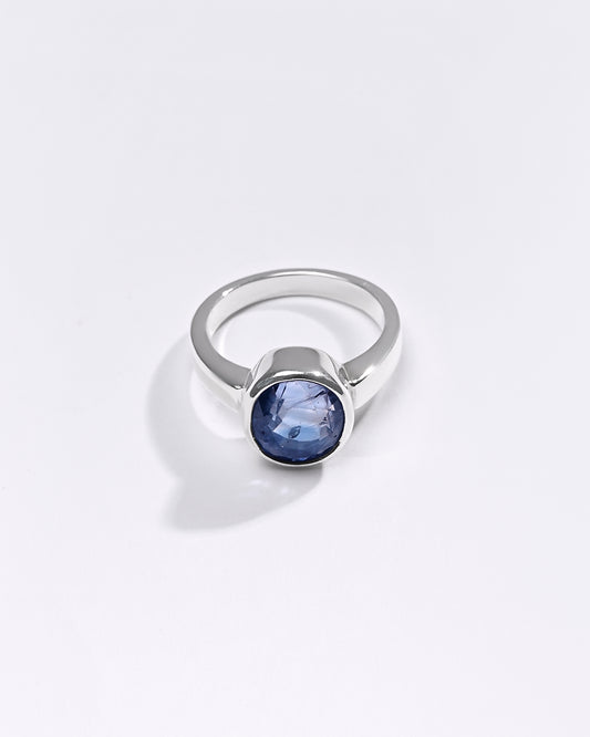 Premium Blue Sapphire (Neelam) Ring in 925 Silver - #1200BO2 - Myra