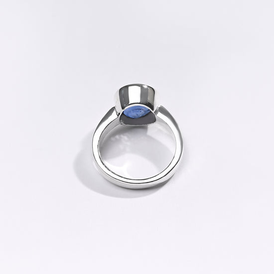 Premium Blue Sapphire (Neelam) Ring in 925 Silver - #1200BO2 - Myra
