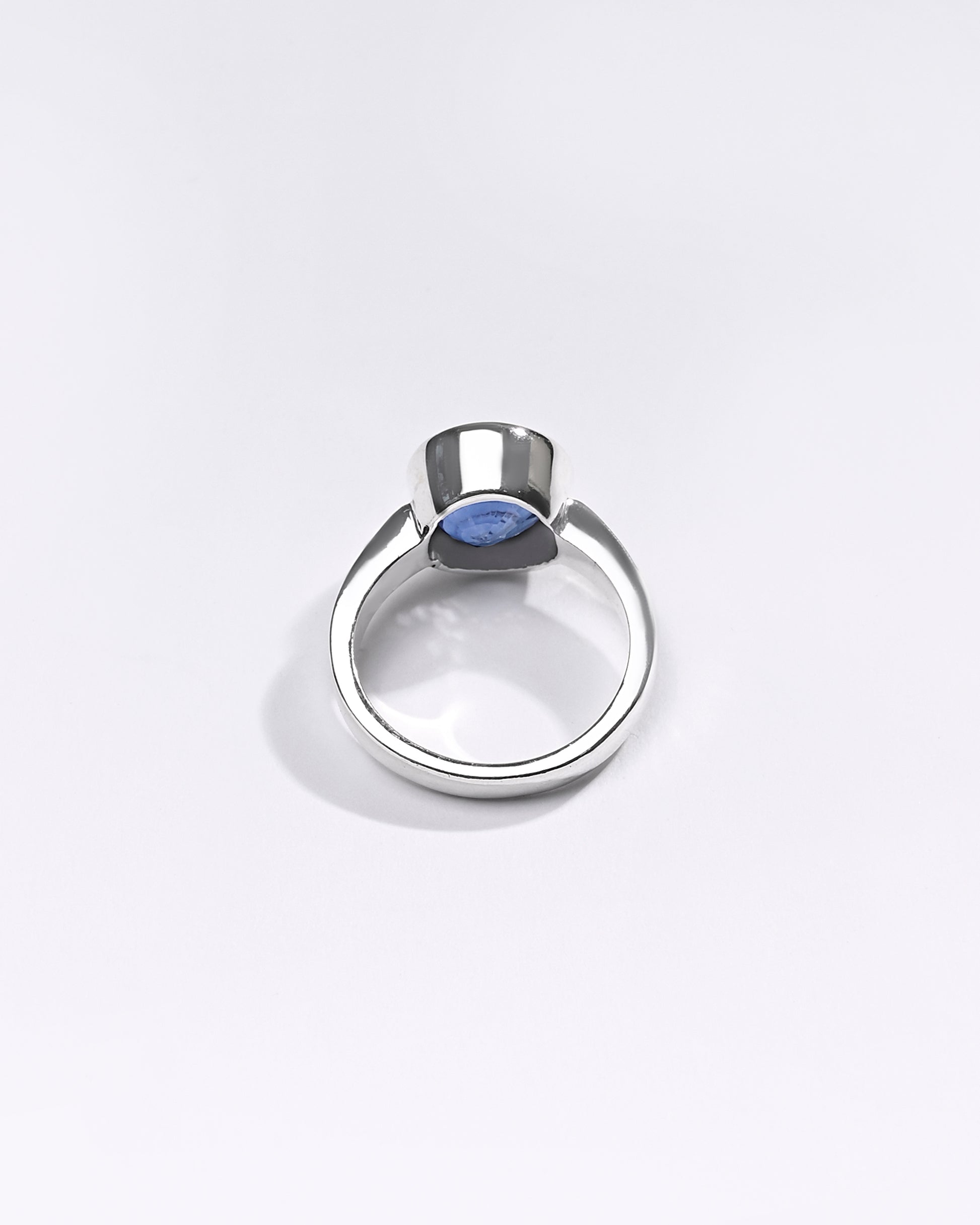 Premium Blue Sapphire (Neelam) Ring in 925 Silver - #1200BO2 - Myra