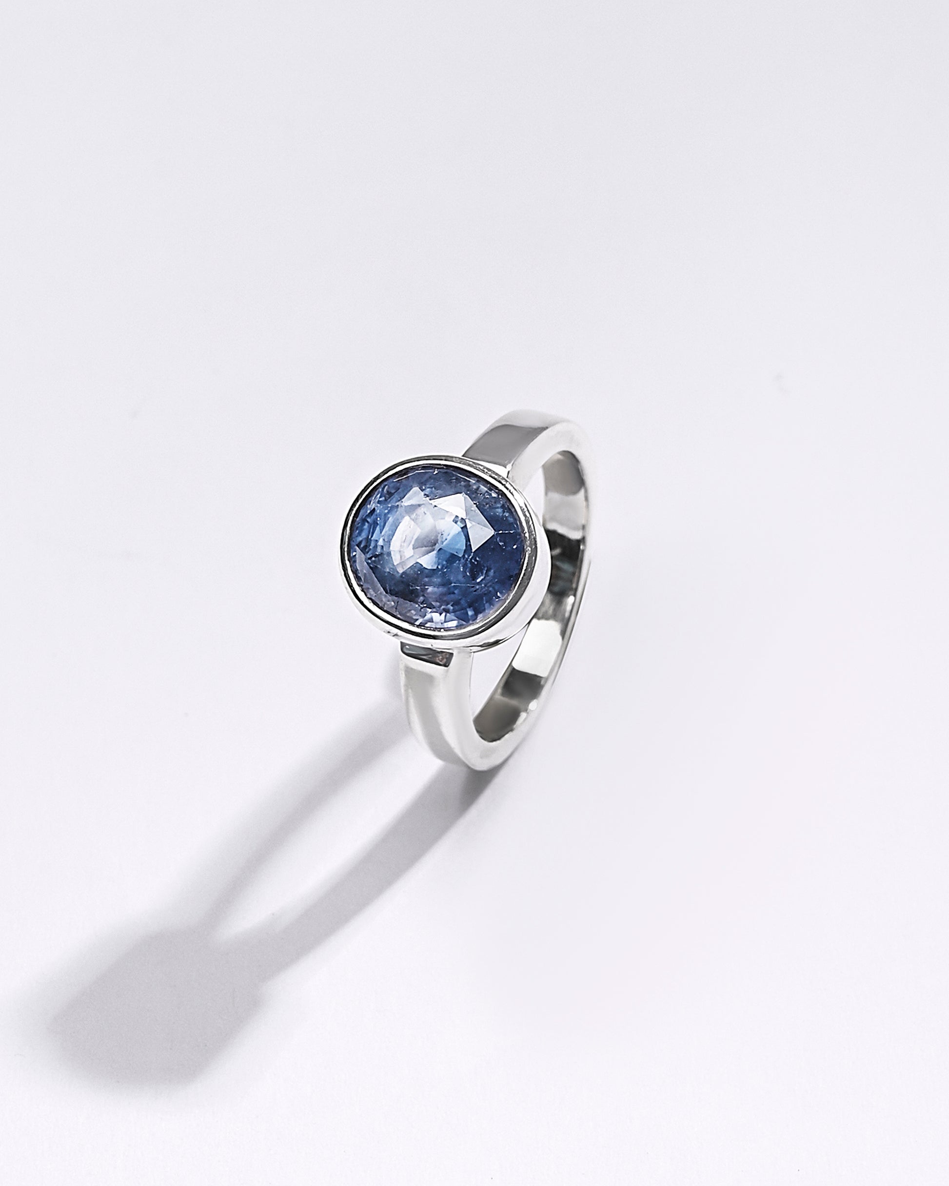 Premium Blue Sapphire (Neelam) Ring in 925 Silver - #1200BO2 - Myra