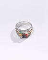 Premium Navratna Ring in 925 Silver from Myra Gems 