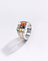 Premium Navratna Ring in 925 Silver from Myra Gems 