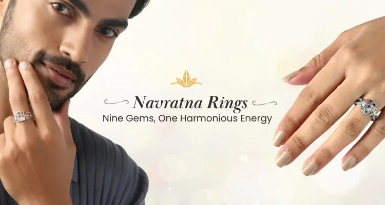 Myra Navratna Silver Rings for Men and Women