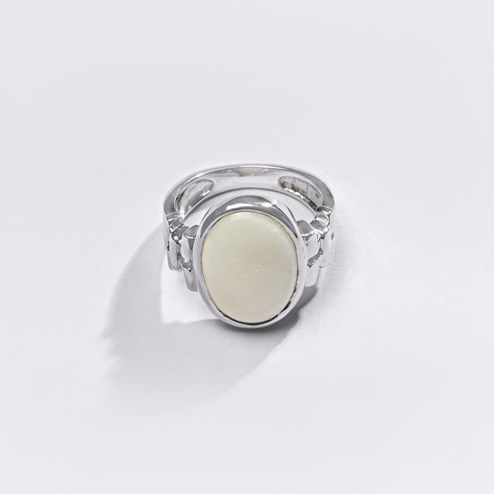 Premium Opal (Doodhiya) Ring in 925 Silver - #1199B - Myra
