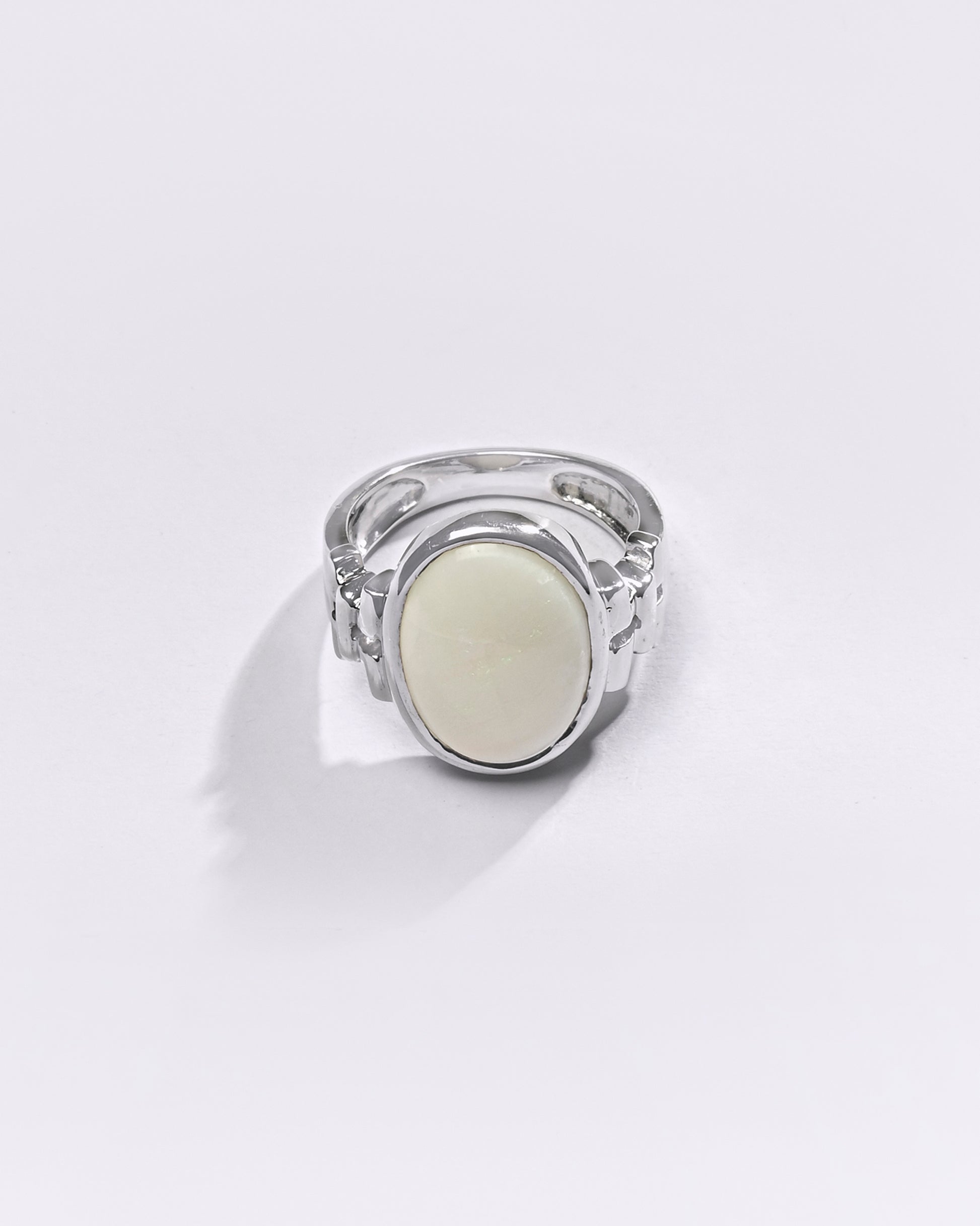 Premium Opal (Doodhiya) Ring in 925 Silver - #1199B - Myra