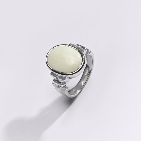 Premium Opal (Doodhiya) Ring in 925 Silver - #1199B - Myra