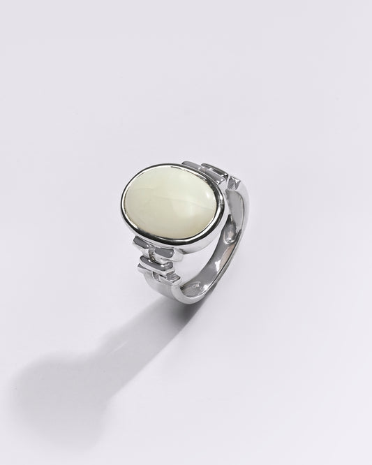 Premium Opal (Doodhiya) Ring in 925 Silver - #1199B - Myra