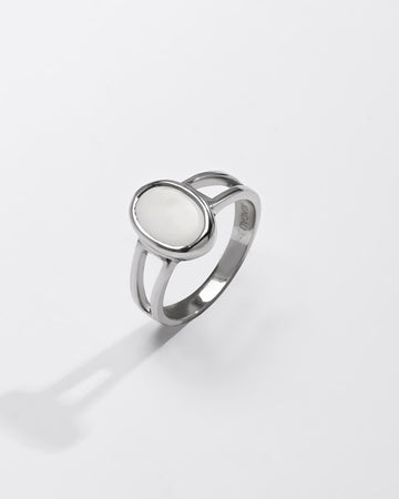 Opal stone silver ring