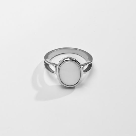 Opal (Doodhiya) Ring – 925 Silver Minimalist - #1112B F - Myra
