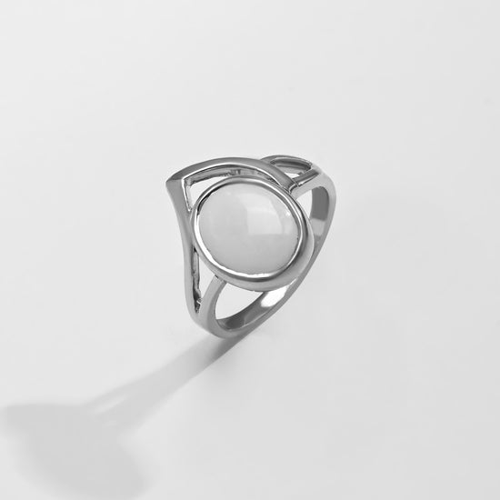 Classic Opal (Doodhiya) Ring – 925 Silver - #1192B F - Myra