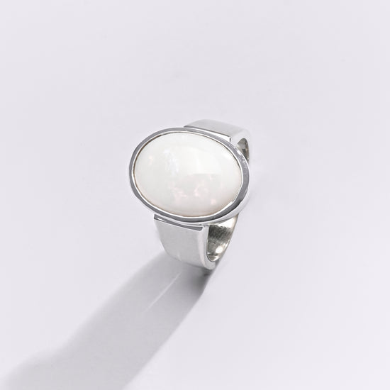 Premium Opal (Doodhiya) Ring in 925 Silver - #1224B - Myra
