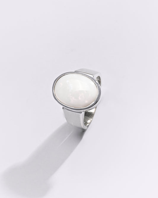 Premium Opal (Doodhiya) Ring in 925 Silver - #1224B - Myra