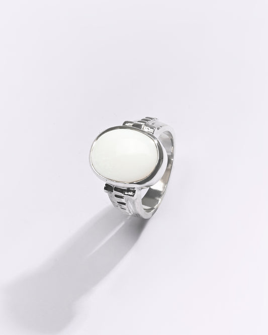 Premium Opal (Doodhiya) Ring in 925 Silver - #1236BO1 - Myra