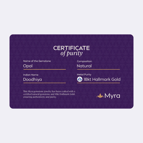Certificate of Purity of Opal in 18K Hallmark Gold