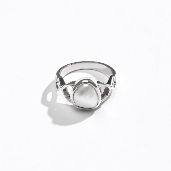 Pearl (Moti) Ring – 925 Silver Crafted - #1105 U - Myra