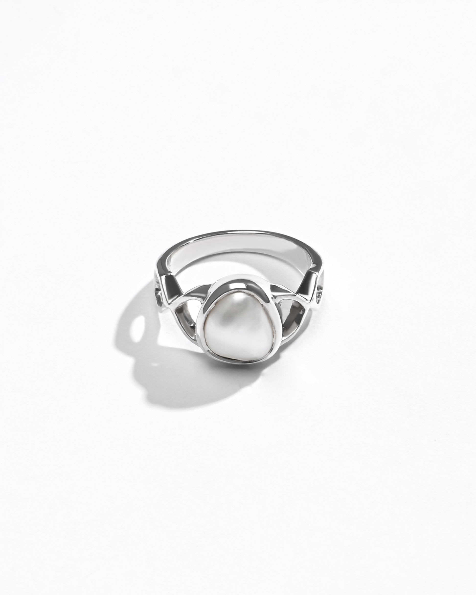 Pearl (Moti) Ring – 925 Silver Crafted - #1105 U - Myra