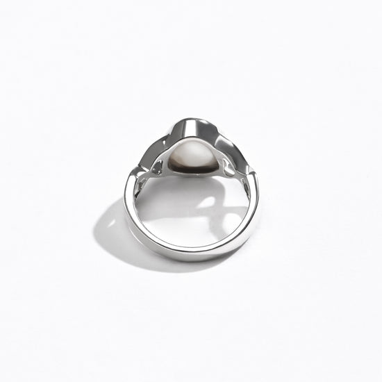 Pearl (Moti) Ring – 925 Silver Crafted - #1105 U - Myra