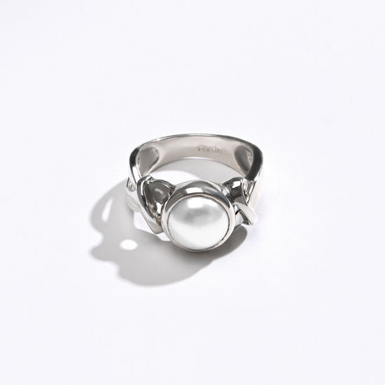 Deep-Gloss Pearl (Moti) Ring – 925 Silver - #1210 R - Myra