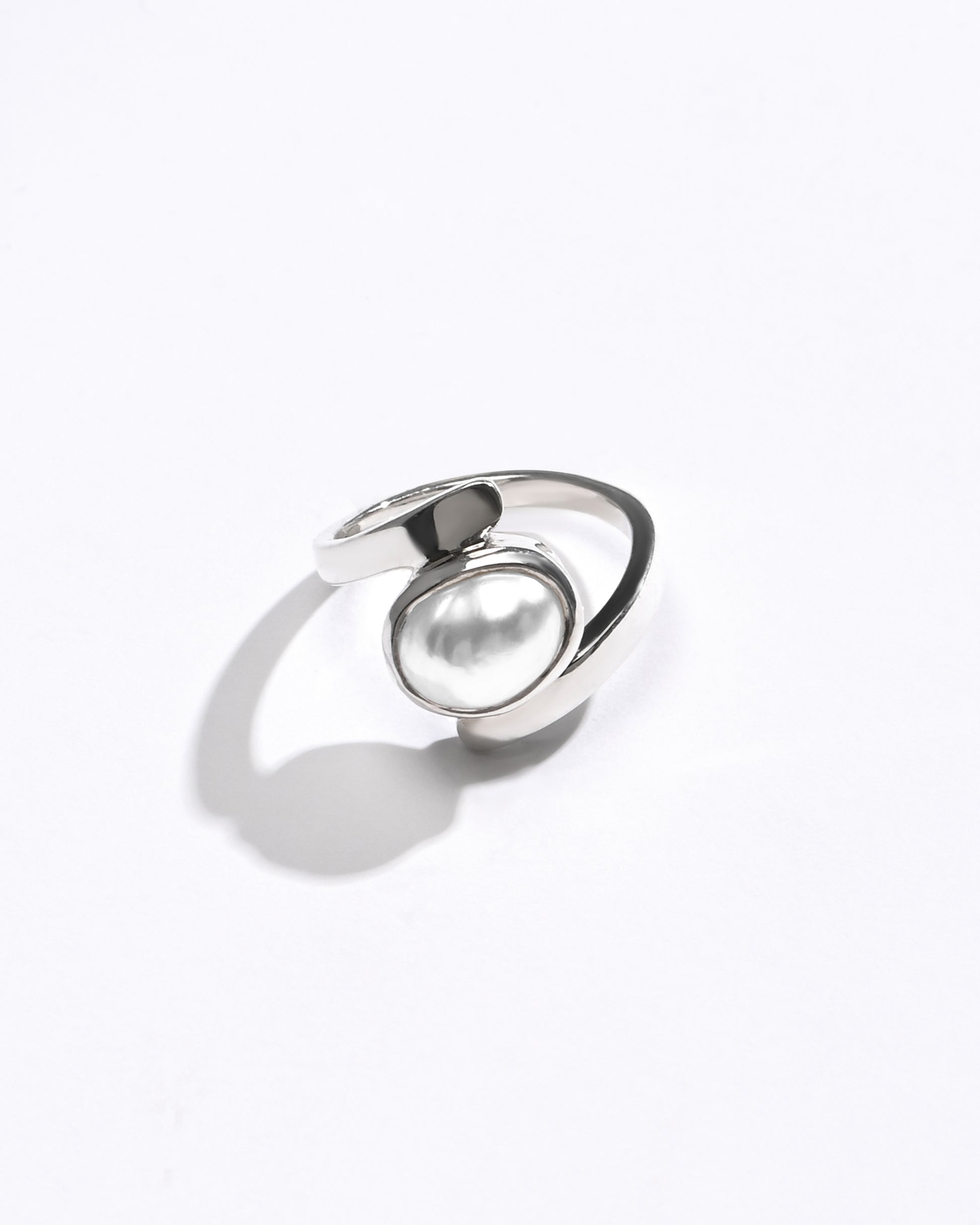925 Silver Pearl (Moti) Ring - #1138 U - Myra