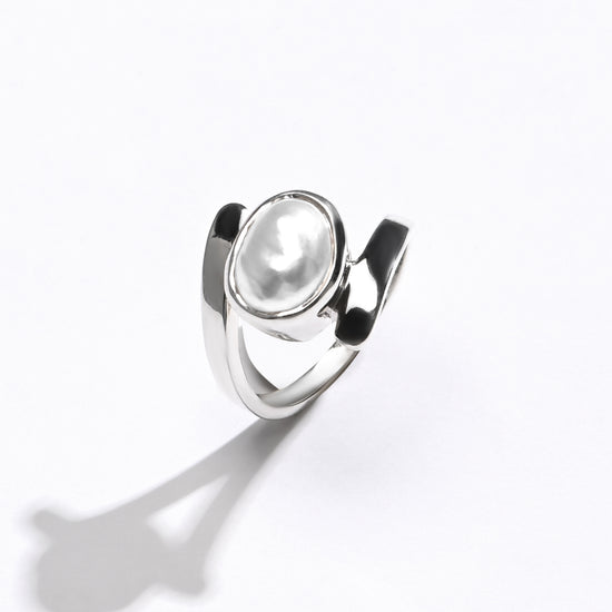 925 Silver Pearl (Moti) Ring - #1138 U - Myra