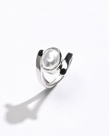 925 Silver Pearl (Moti) Ring - #1138 U - Myra