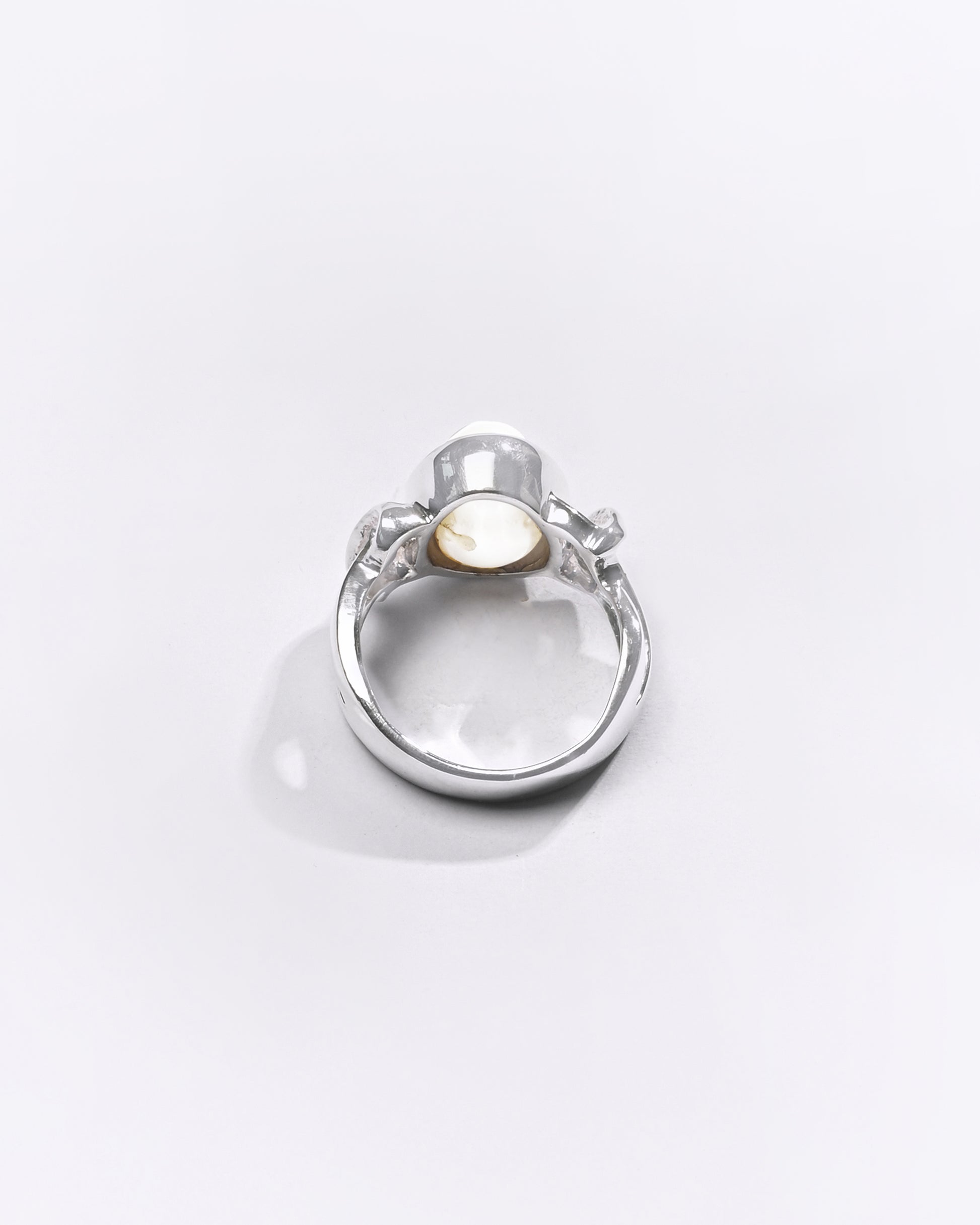 Premium Pearl (Moti) Ring in 925 Silver - #1210B - Myra