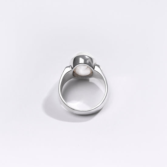 Premium Pearl (Moti) Ring in 925 Silver - #1224B - Myra