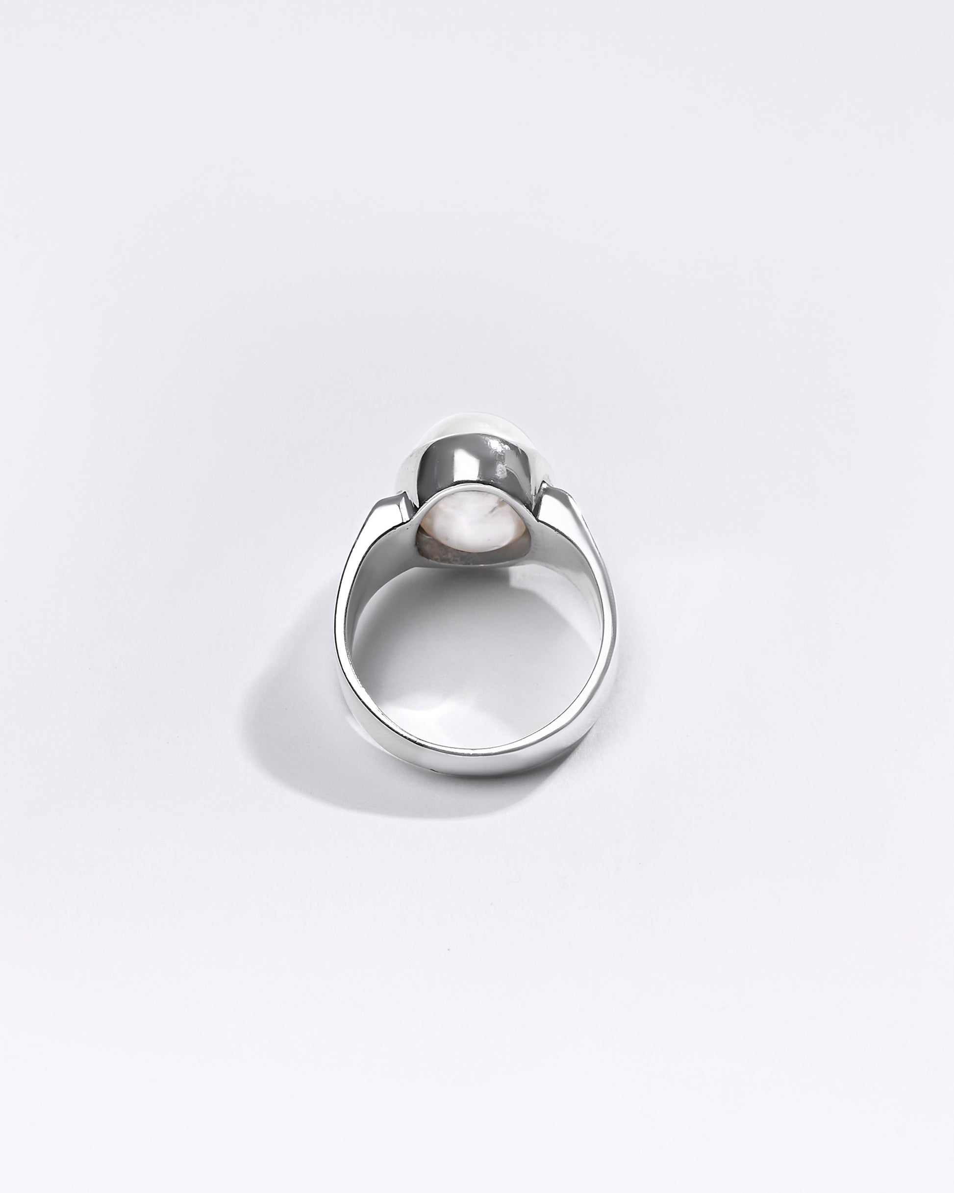 Premium Pearl (Moti) Ring in 925 Silver - #1224B - Myra