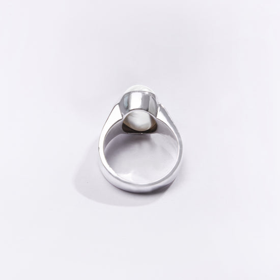 Premium Pearl (Moti) Ring in 925 Silver - #1228BO2 - Myra