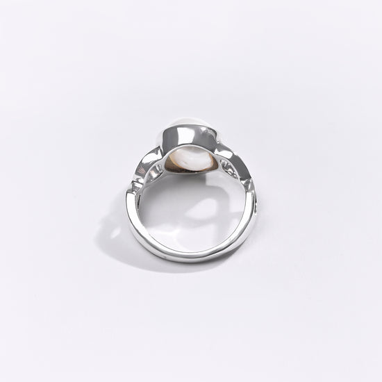 Premium Pearl (Moti) Ring in 925 Silver - #1105B - Myra