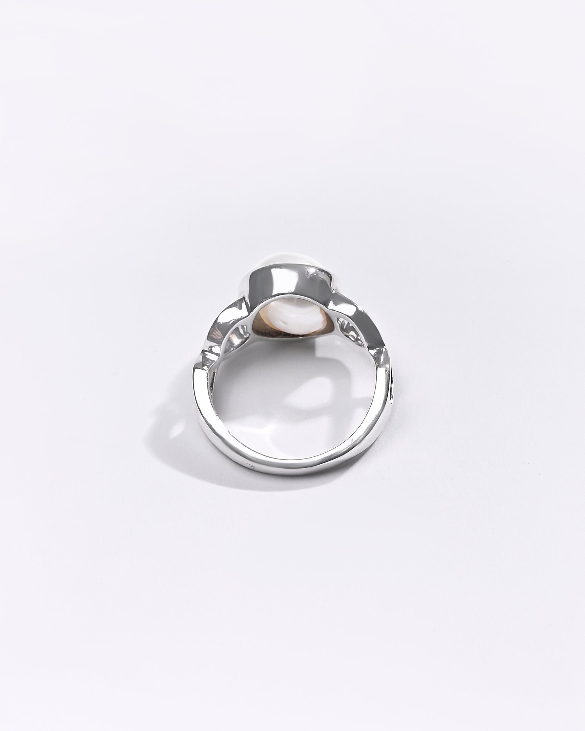 Premium Pearl (Moti) Ring in 925 Silver - #1105B - Myra