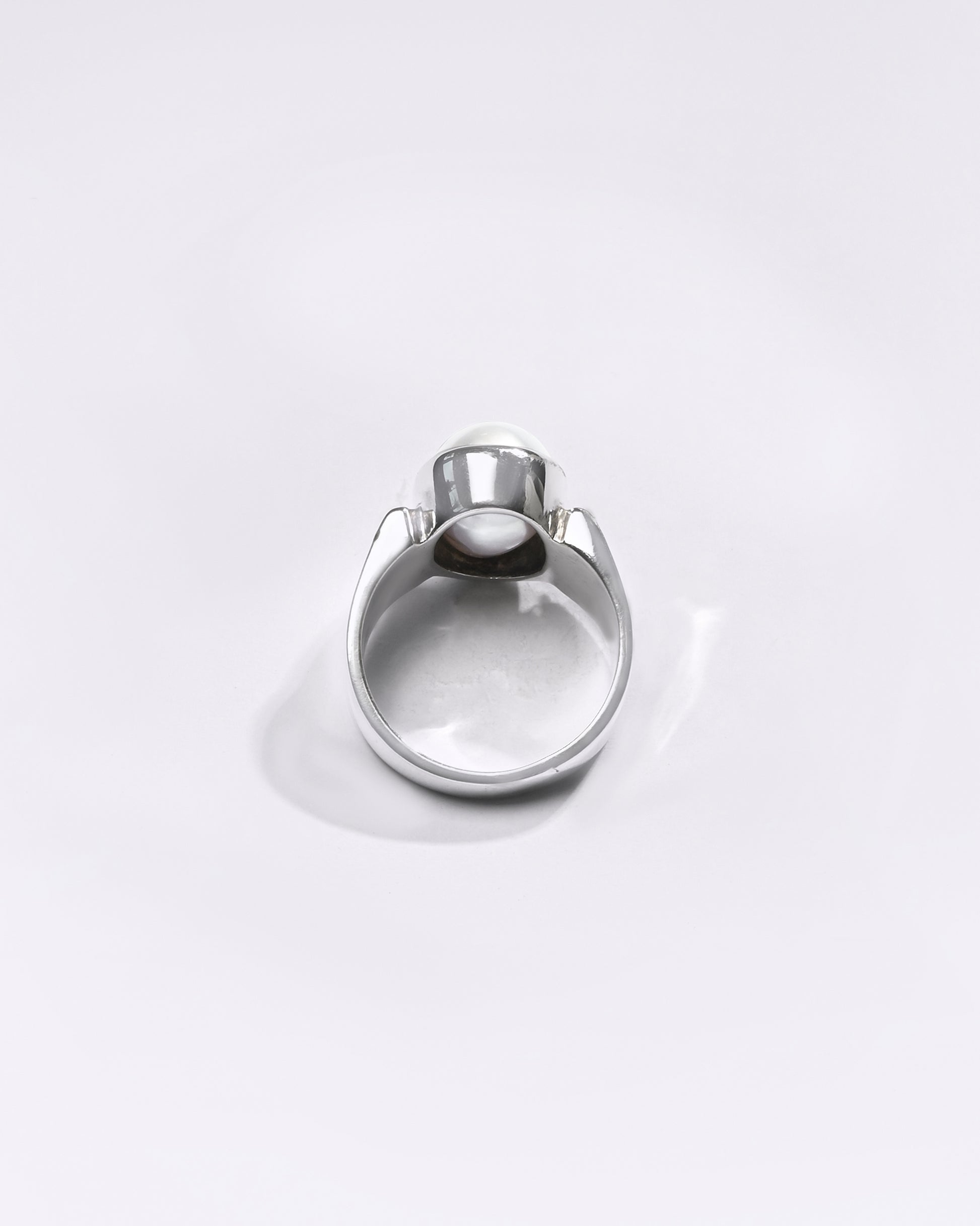 Premium Pearl (Moti) Ring in 925 Silver - #1111B - Myra