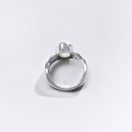 Premium Pearl (Moti) Ring in 925 Silver - #1256B - Myra