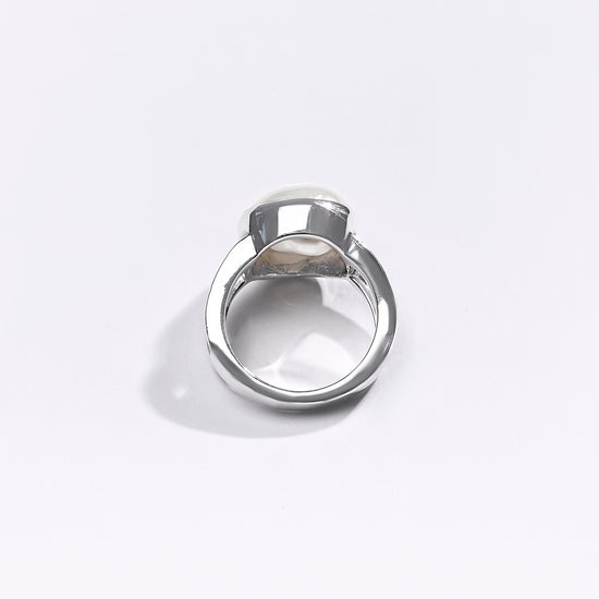 Premium Pearl (Moti) Ring in 925 Silver - #1270B - Myra