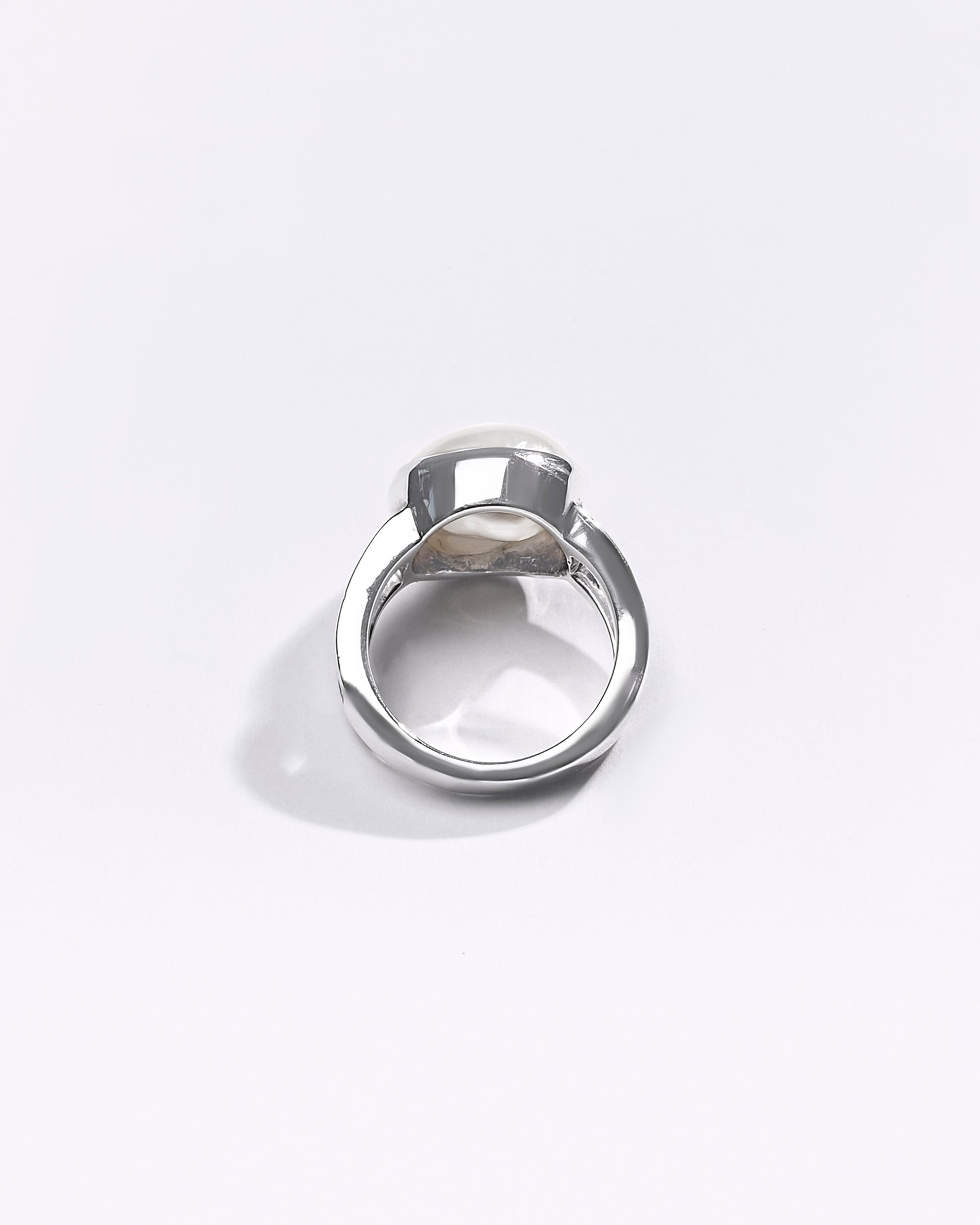 Premium Pearl (Moti) Ring in 925 Silver - #1270B - Myra