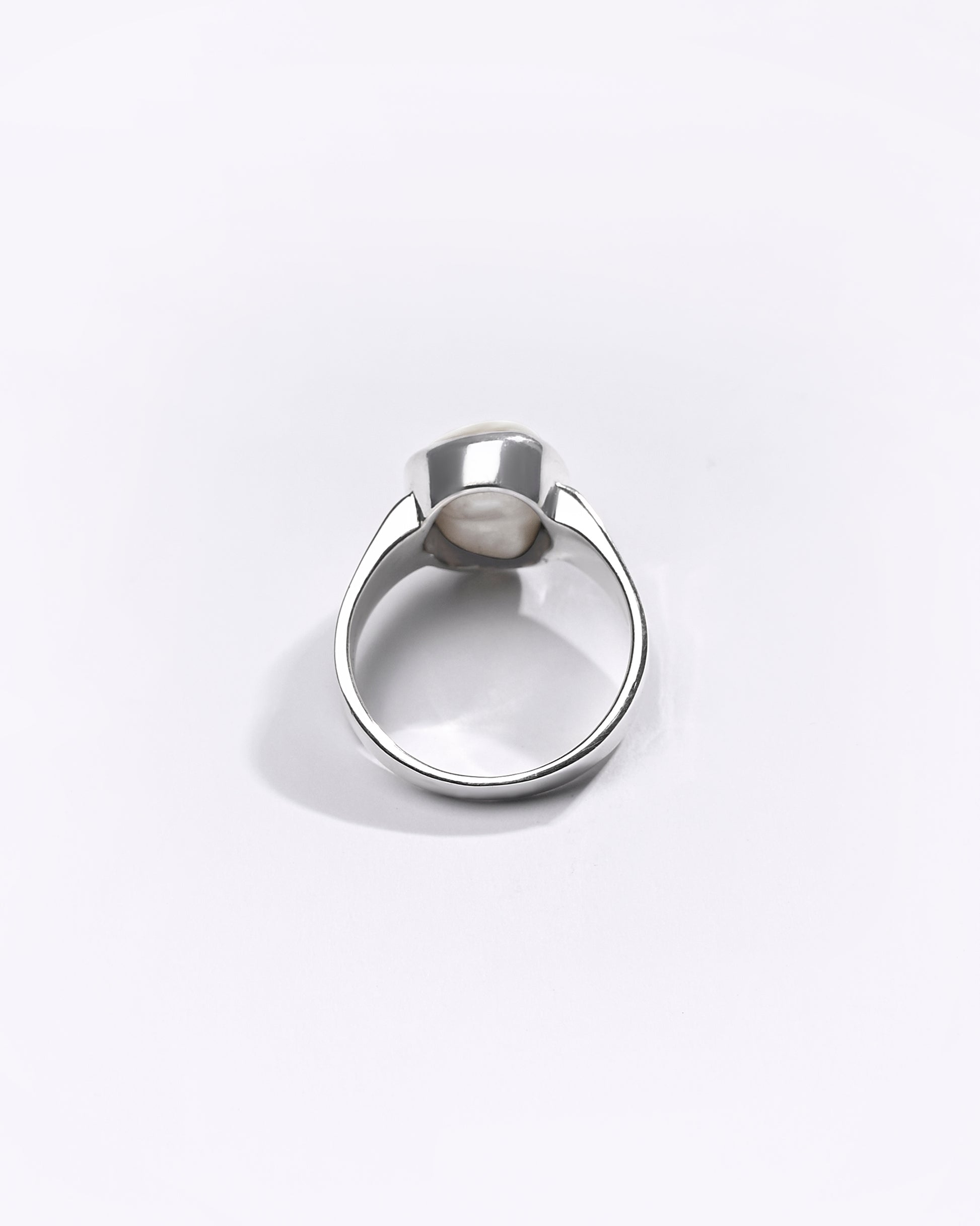 Premium Pearl (Moti) Ring in 925 Silver - #1228BO1 - Myra