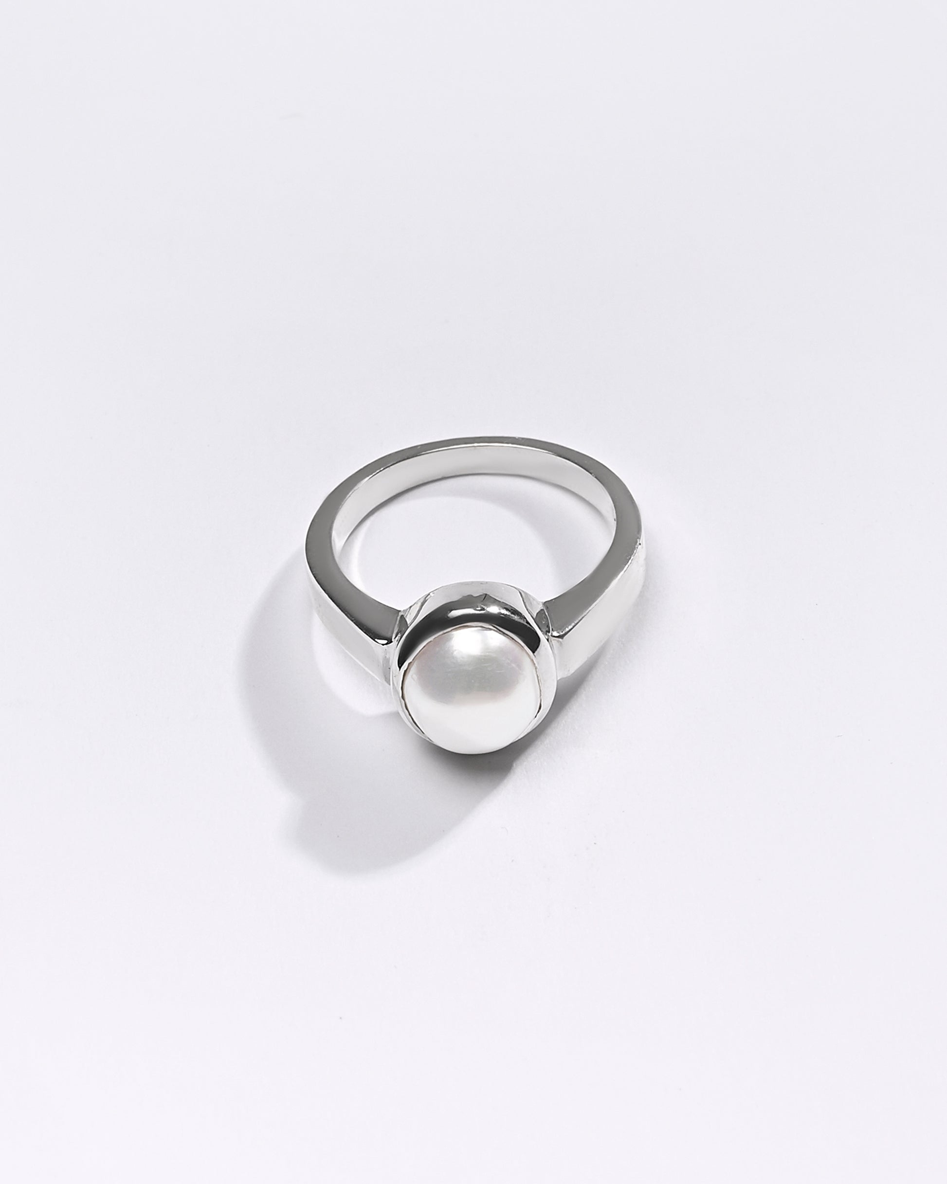 Premium Pearl (Moti) Ring in 925 Silver - #1200B - Myra