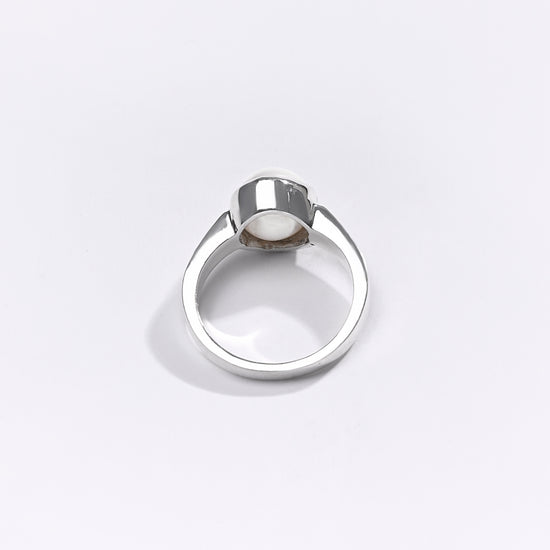 Premium Pearl (Moti) Ring in 925 Silver - #1200B - Myra