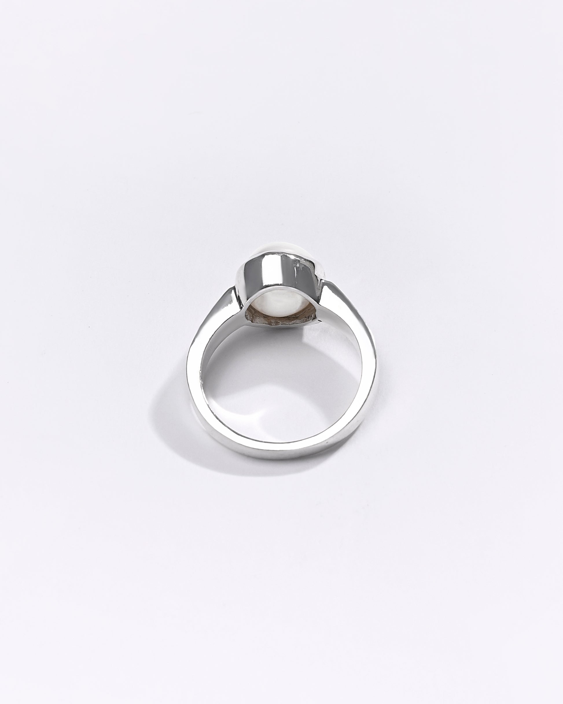 Premium Pearl (Moti) Ring in 925 Silver - #1200B - Myra
