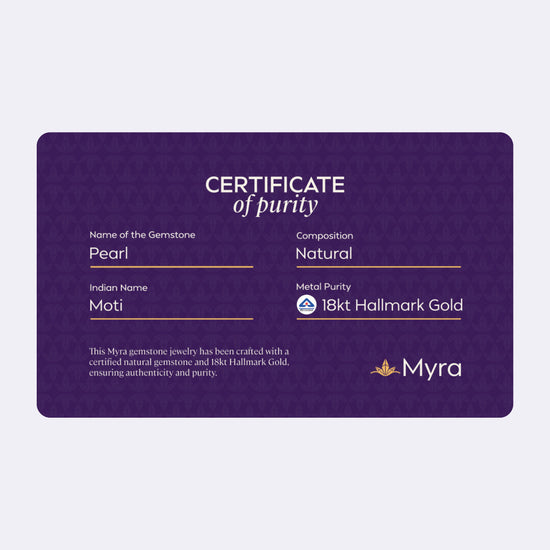 Certificate of Purity of Pearl in 18K Hallmark Gold