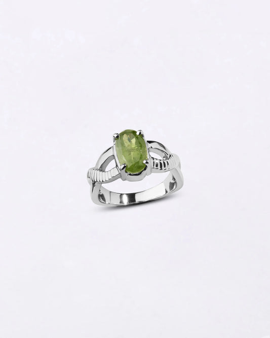 Celestial Peridot Ring in 925 Sterling Silver - Urja