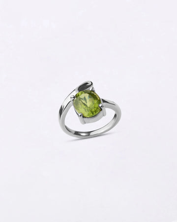 Modern Peridot Ring in 925 Sterling Silver - Urja